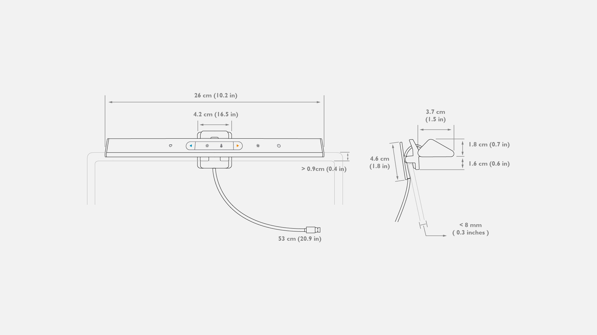 Screenbar Lite 尺寸