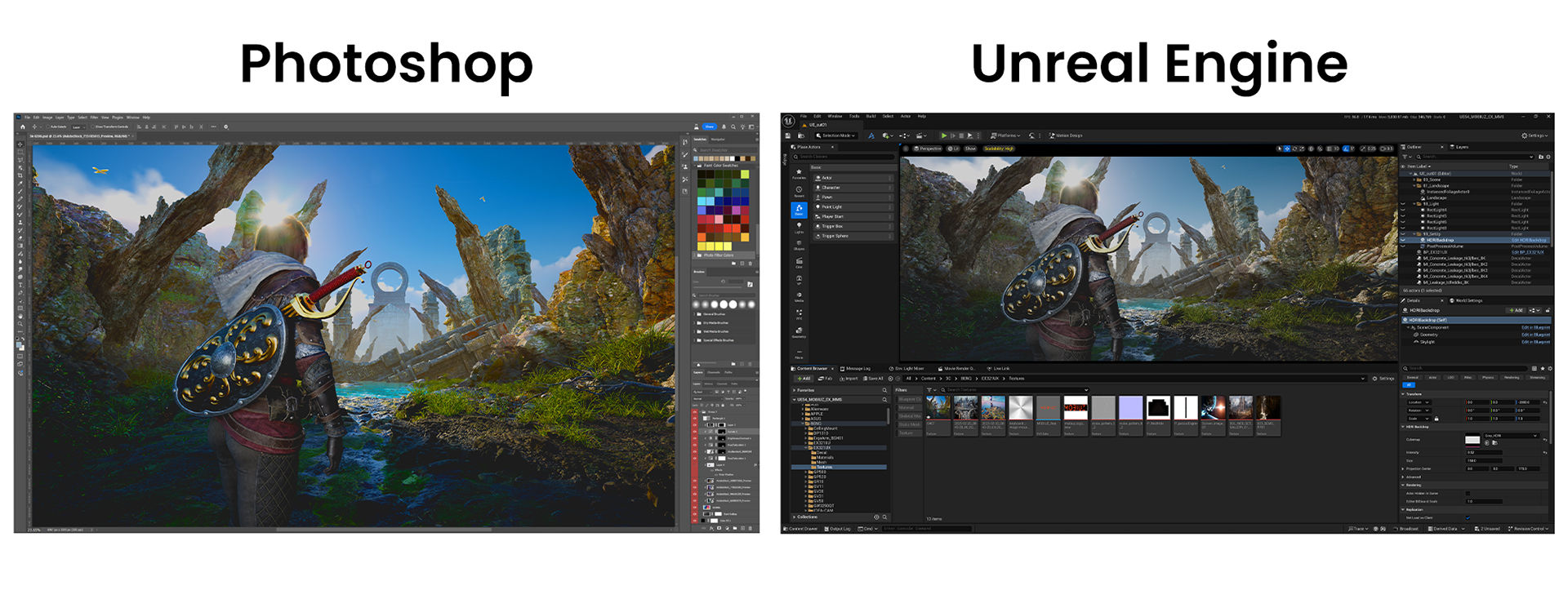 Colors look vivid in Photoshop but appear faded in Unreal Engine.