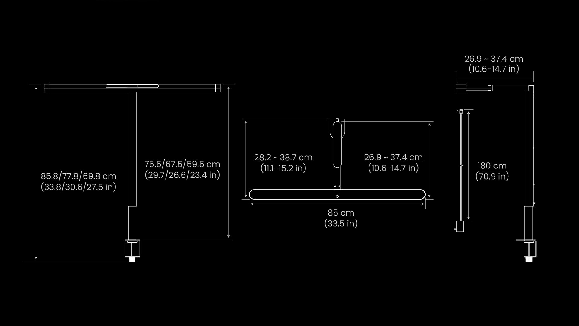 BenQ ScreenBar Max product dimensions