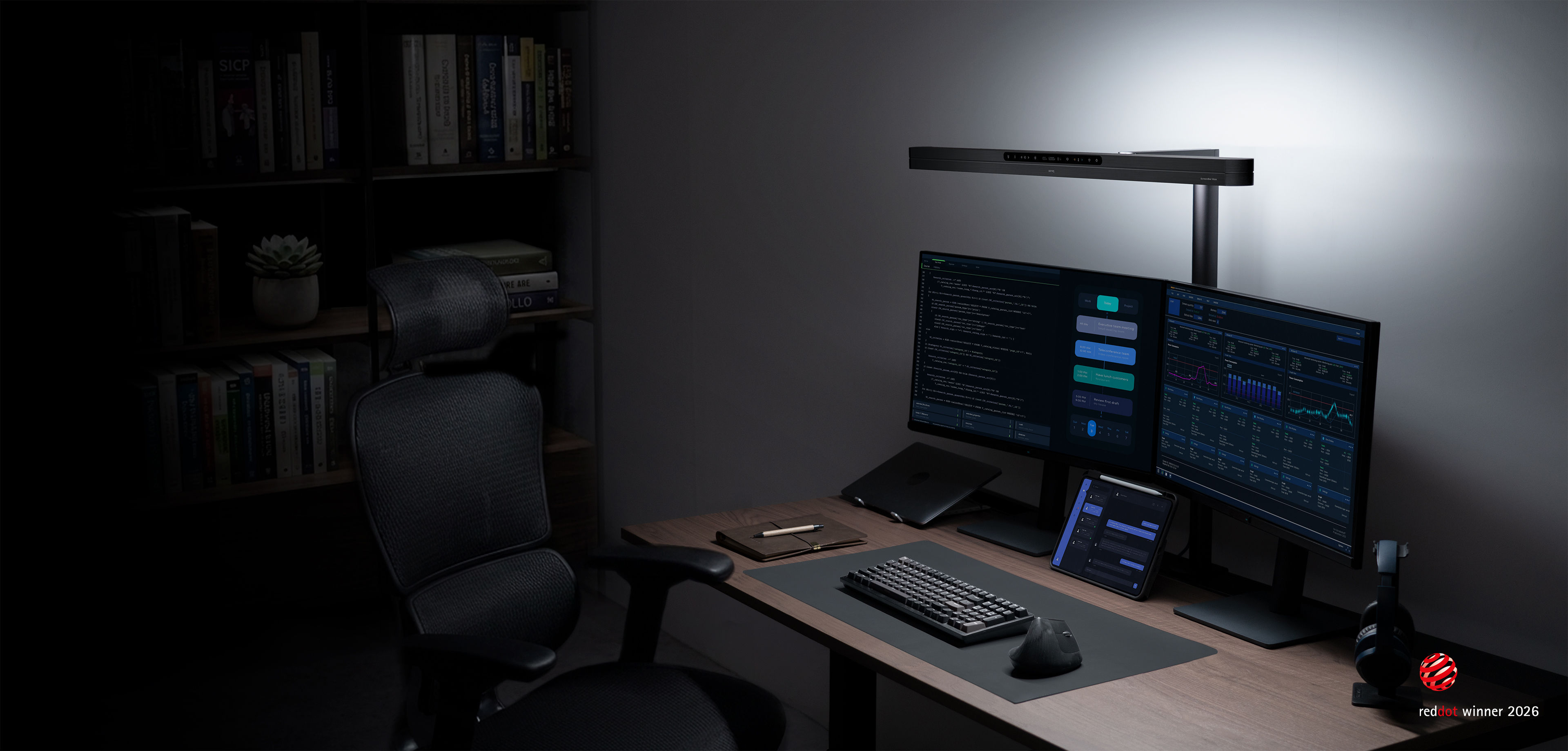 BenQ ScreenBar Max dual monitor desk lamp for professional workspaces