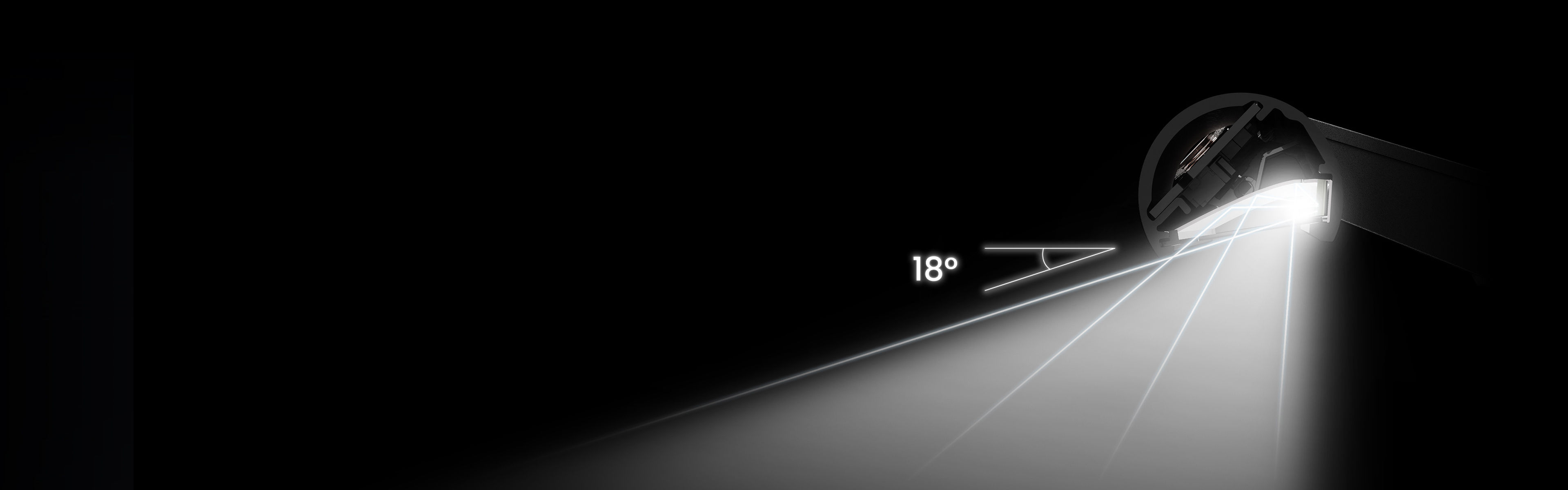 BenQ ScreenBar Pro monitor light bar features pioneering asymmetric optics and a multi-reflector system, developed through over one million optical simulations, achieving true zero glare with an 18° cut-off angle for clear, comfortable vision.