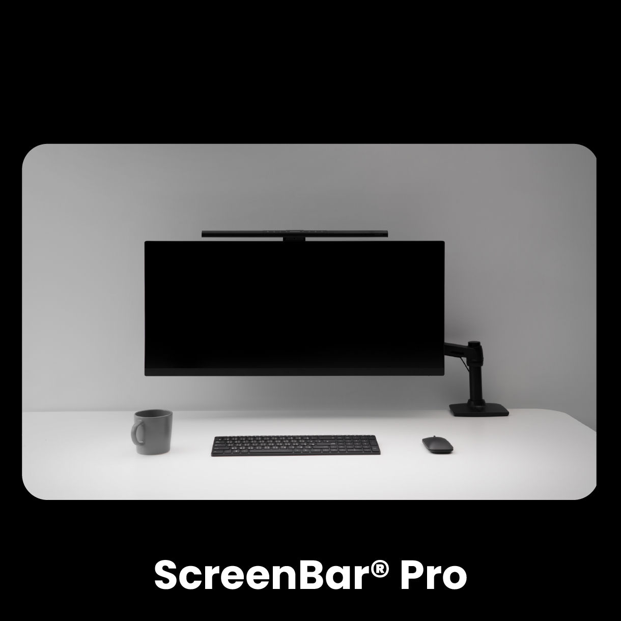 BenQ ScreenBar Pro monitor light bar delivers ultra-wide illumination with smart auto on/off and maximum compatibility for flat, curved, and ultra-wide monitors, keeping large workspaces bright and balanced.