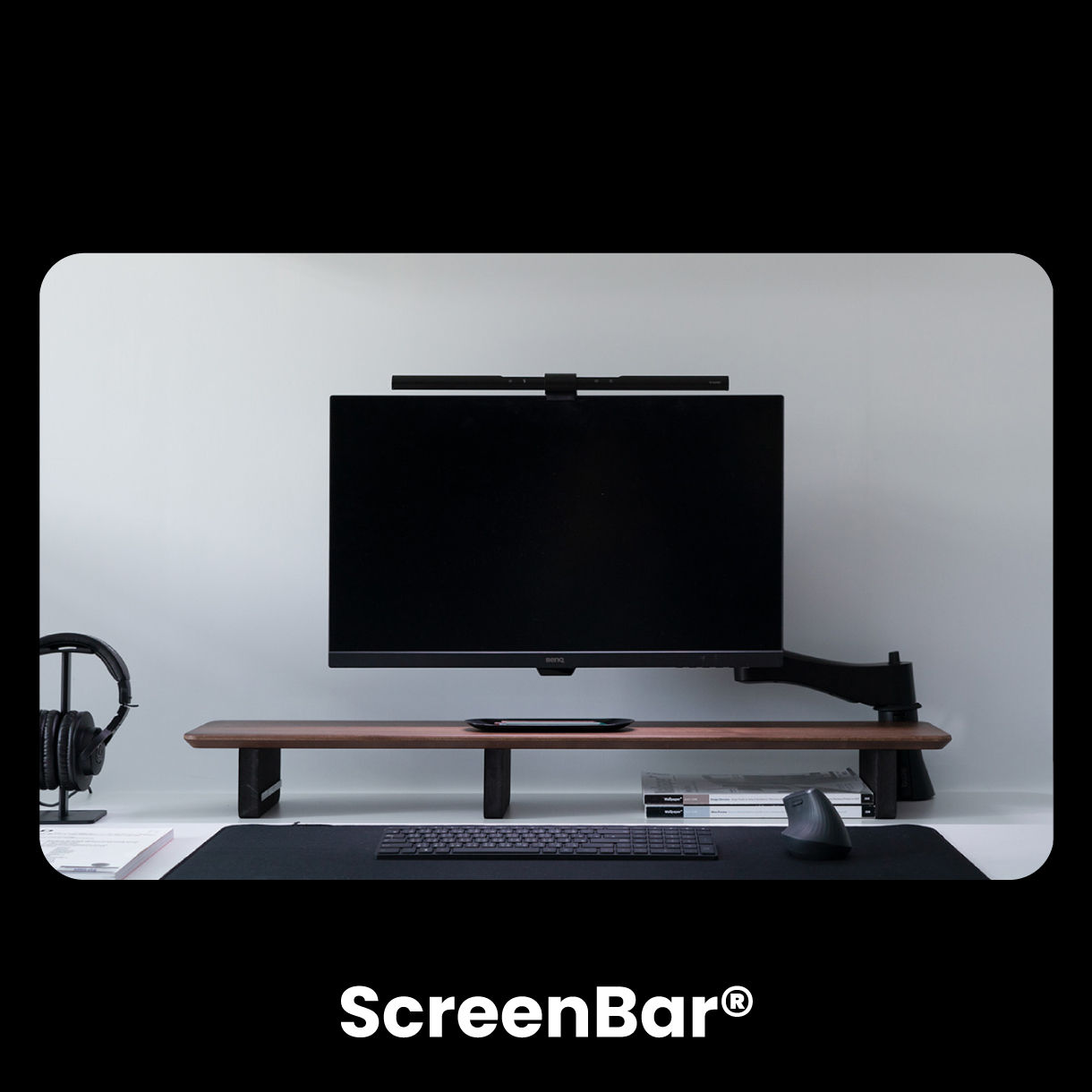 BenQ ScreenBar, the world’s first monitor light bar, features a classic minimalist design that enhances compact workspaces with glare-free, space-saving illumination.