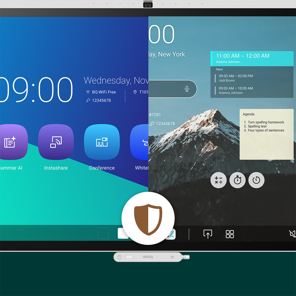 Log in to any BenQ smart display in the office via AMS.