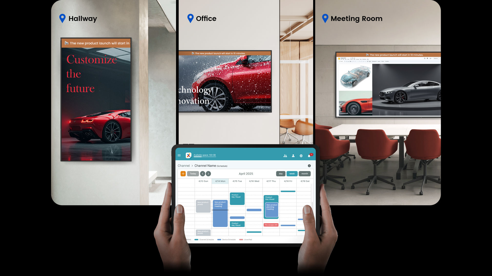Leverage X-Sign's advanced features to create, manage, and display content for all your SH04 displays in real time.