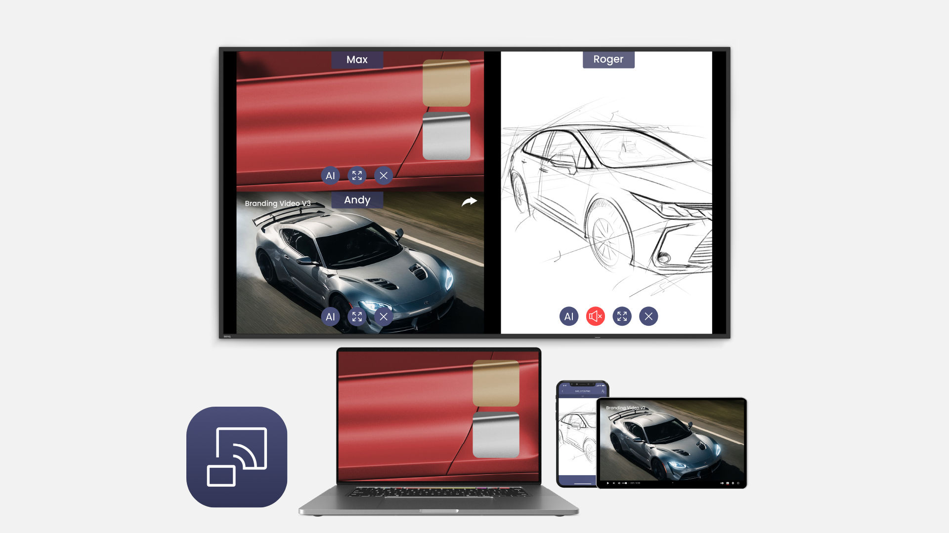Effortlessly share content across devices with InstaShare 2. Compatible with Windows, Android, macOS, iOS, iPadOS, and ChromeOS, InstaShare 2 allows wireless casting and includes a built-in smart controller for seamless presentation control.