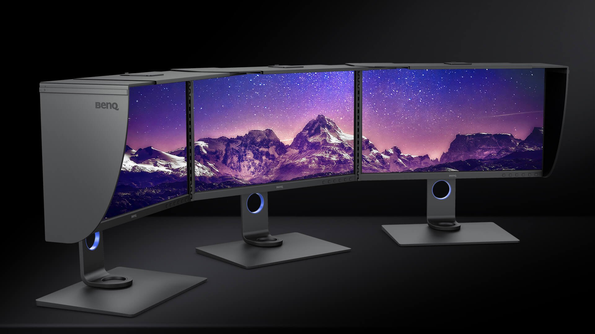 BenQ Shading Hood Bridge HB27 Gets Less Glare and Reflection with a Multi-Hooded-Monitor Setup