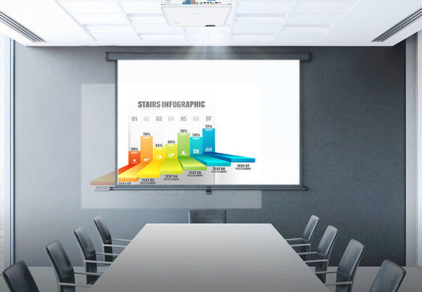 BenQ LX785 XGA Bluecore Laser Conference Room Projector enables digital image shrinking and shift, with no need of physical movement.