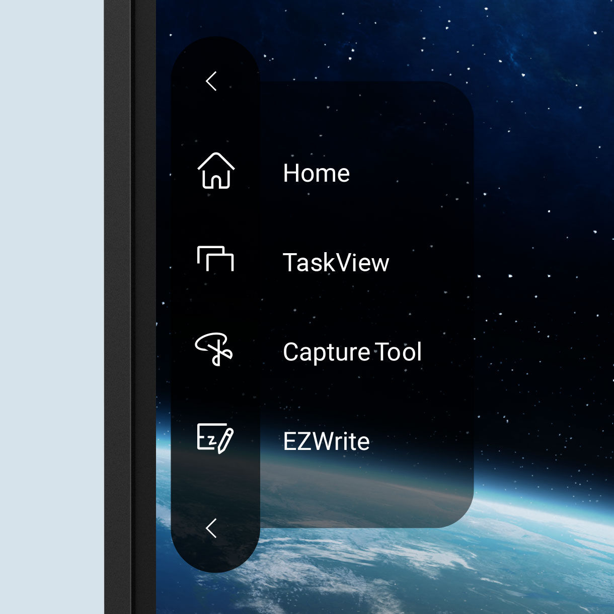 Easily access your recent apps, capture tool, and EZWrite 6 whiteboard.