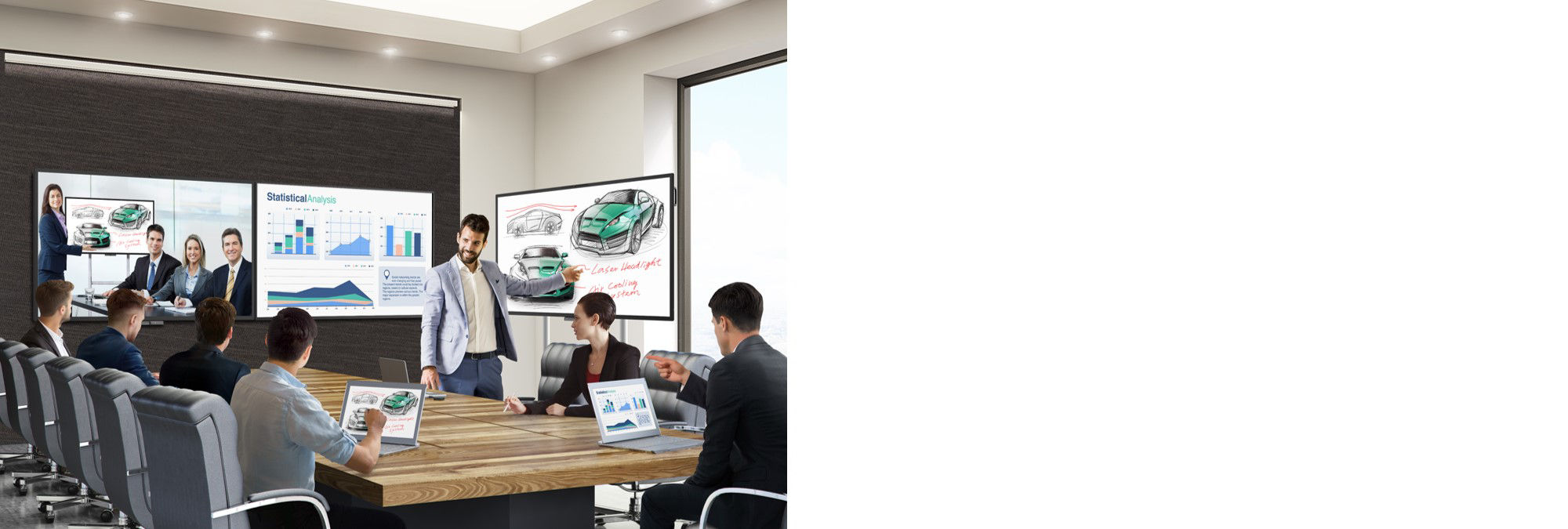 BenQ presentation displays for hybrid working. Work together with BenQ interactive displays. 