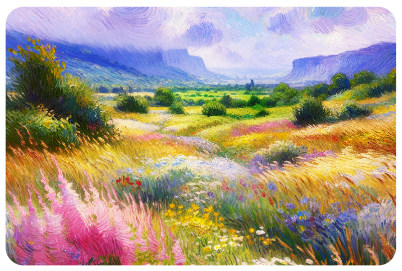 Image of a painting showcasing the visual accuracy of the BR9708 projector's Simulation Color Mode.