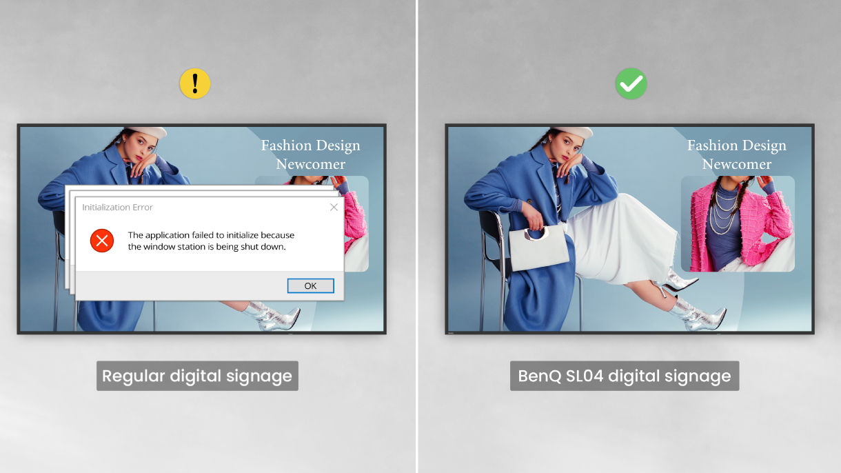 X-Sign keeps your content uninterrupted by message windows or system alerts, providing a seamless signage experience.