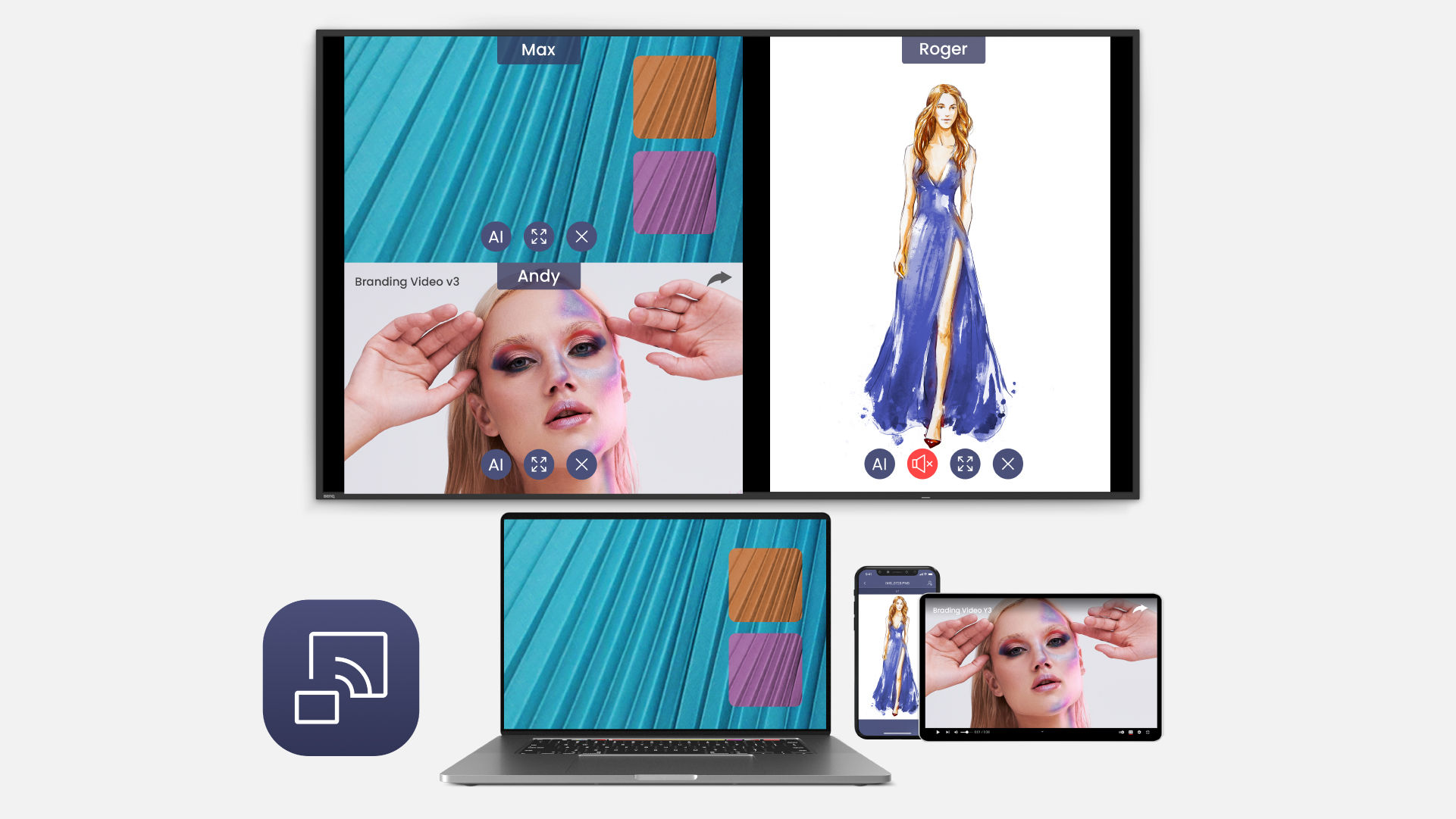 Effortlessly share content across devices with InstaShare 2. Compatible with Windows, Android, macOS, iOS, iPadOS, and ChromeOS, InstaShare 2 allows wireless casting and includes a built-in smart controller for seamless presentation control.