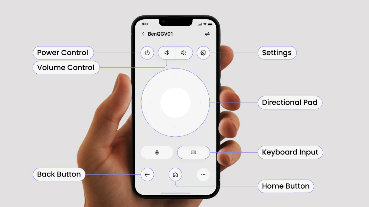 benq projector app for projector keyboard input