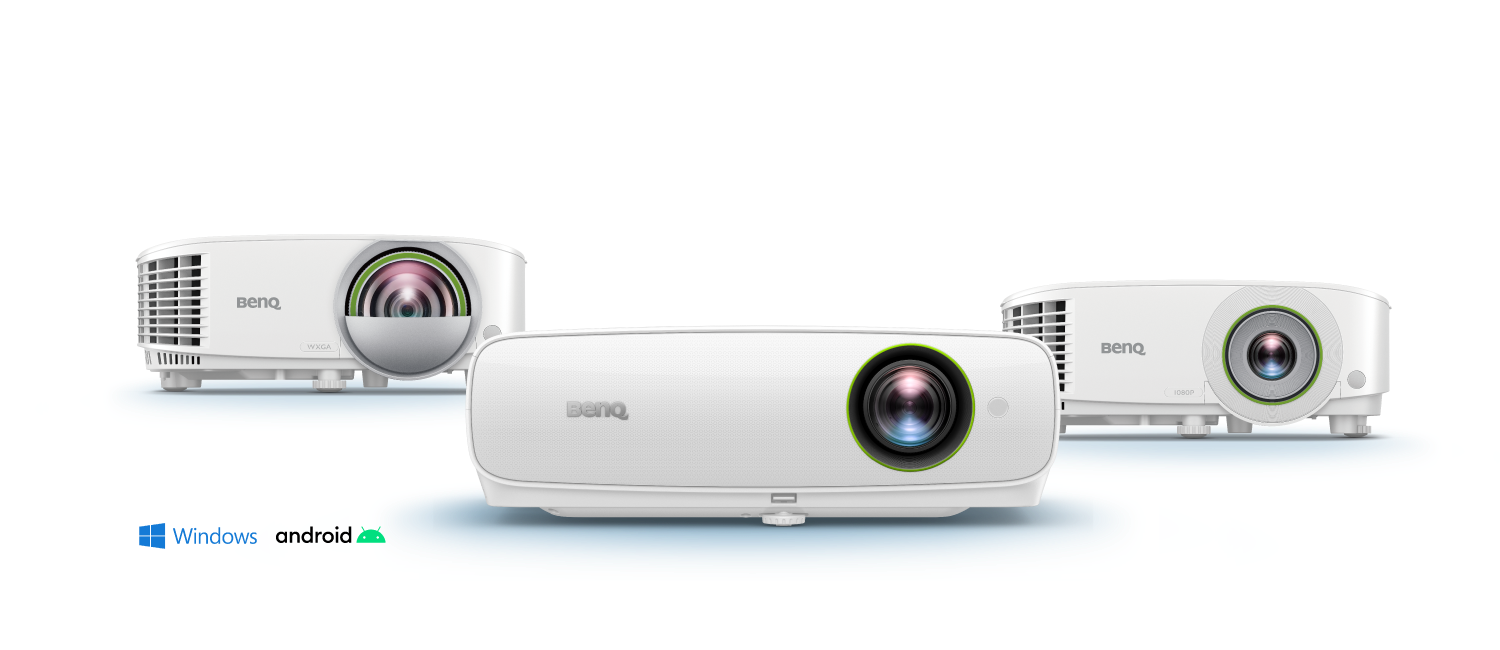 BenQ Smart wireless Projectors with built-in Windows or Android OS for efficient business hybrid meetings 