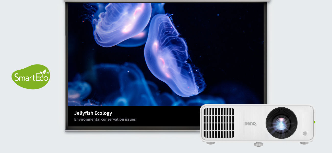 SmartEco automatically adjusts brightness based on the projected content