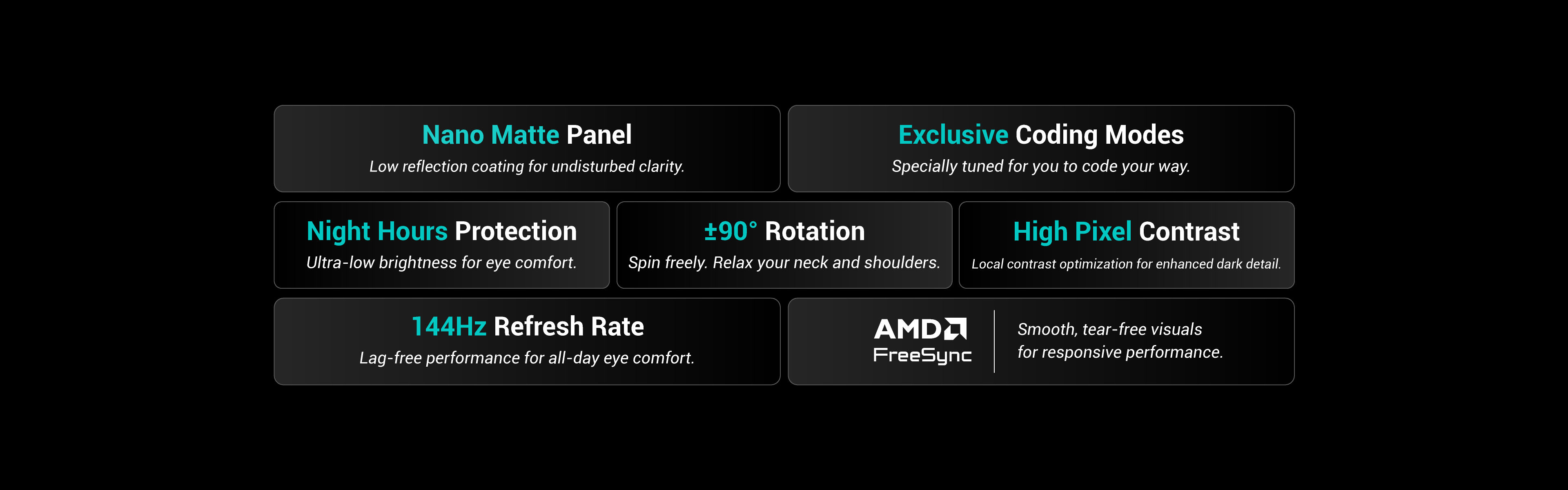 BenQ RD270Q boosts programming productivity through its Nano Matte Panel, 144Hz refresh rate, and exclusive coding modes. It delivers crystal-clear fonts for improved code differentiation, seamlessly adapting to both light and dark themes across diverse development environments.