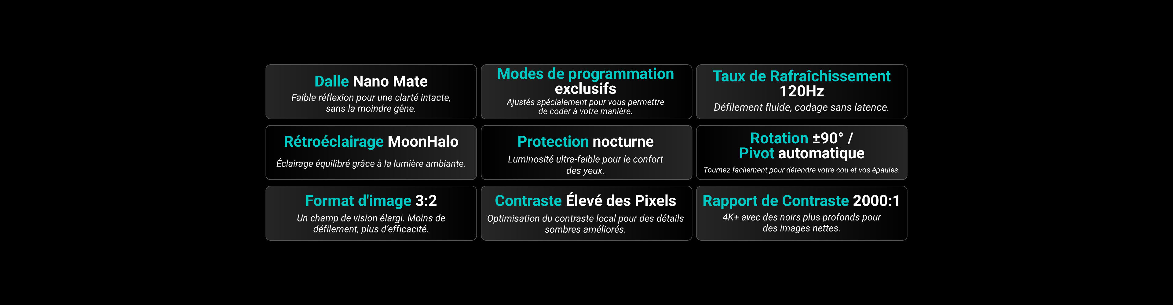 BenQ RD280UG combines a 28.2" 4K+ display, 120Hz refresh rate, 3:2 aspect ratio, Nano Matte Panel, MoonHalo backlight, exclusive Coding Modes, 2000:1 contrast ratio, ergonomic design, and Eye-Care technology to deliver effortless coding sessions.