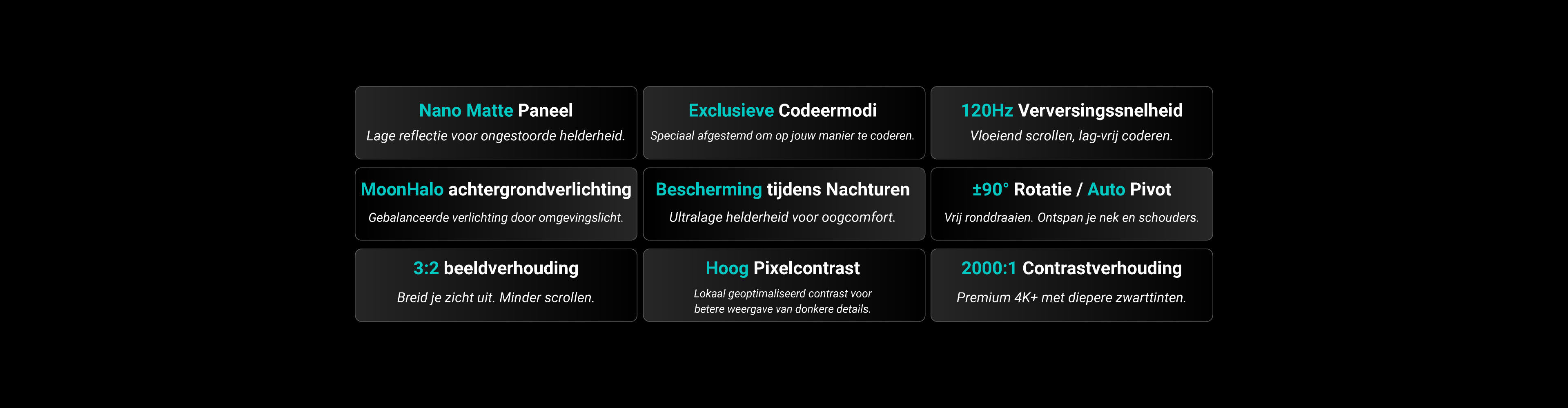 BenQ RD280UG combines a 28.2" 4K+ display, 120Hz refresh rate, 3:2 aspect ratio, Nano Matte Panel, MoonHalo backlight, exclusive Coding Modes, 2000:1 contrast ratio, ergonomic design, and Eye-Care technology to deliver effortless coding sessions.