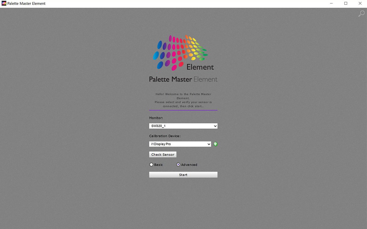 Plugging in your calibrator and start Palette Master Element