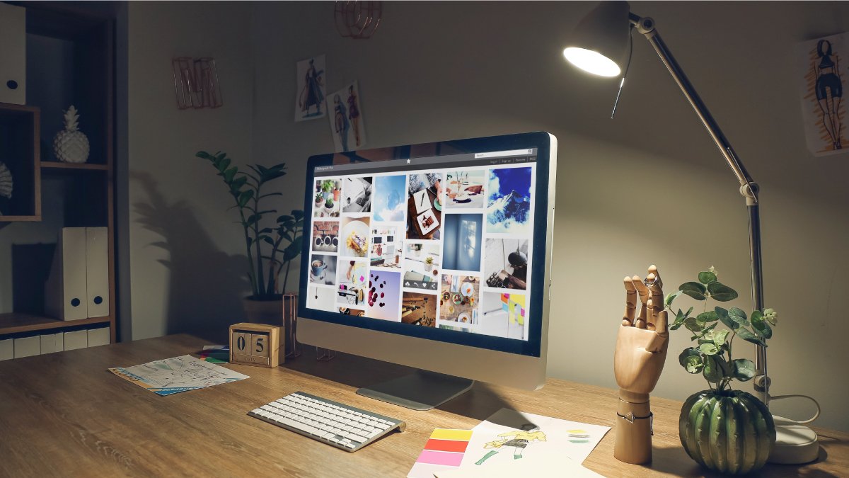 an adjustable desk lamp works well to illuminate your work area
