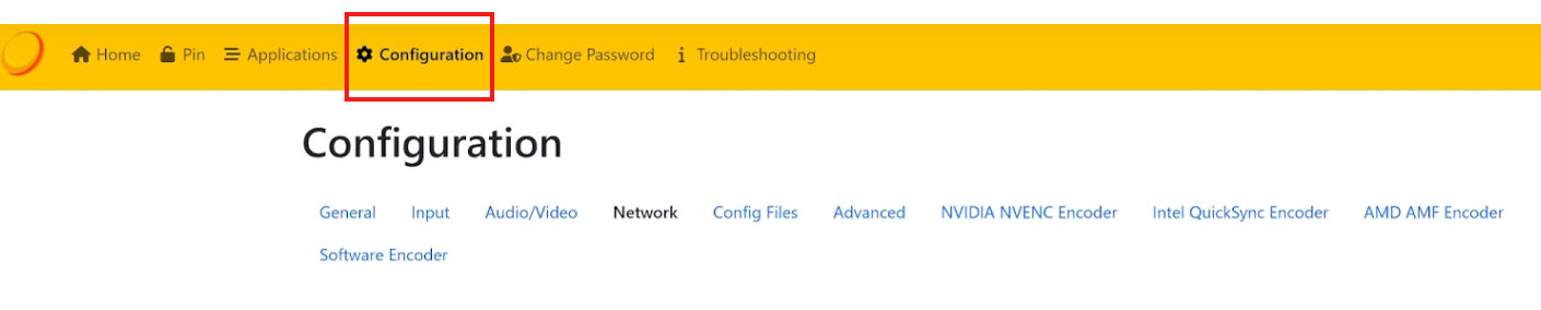 sunshine configuration