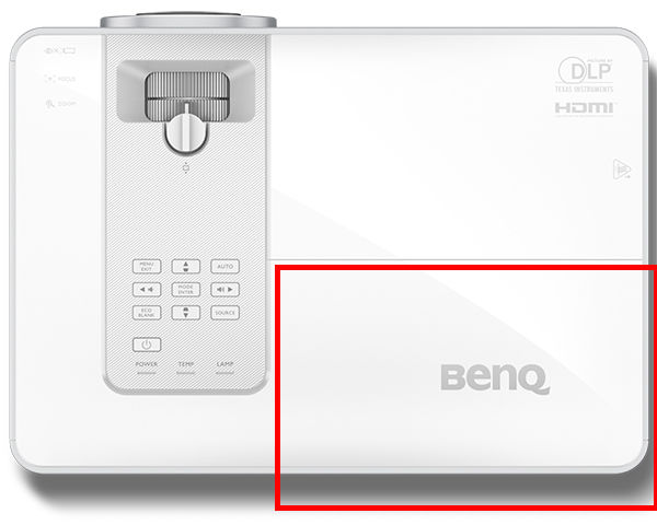 BenQ SX765 XGA DLP conference room projector has a upper lamp door, which enables simplified lamp maintenance. 