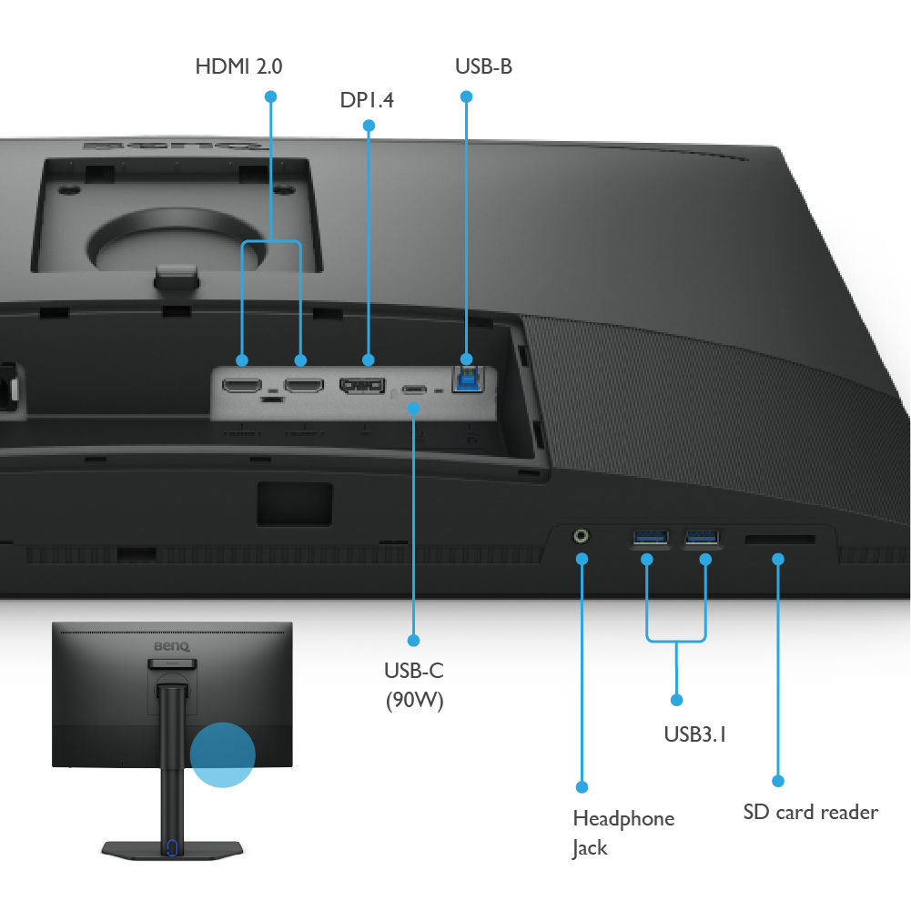 在庫目安：僅少】 BenQ SW272U 液晶ディスプレイ 27型/ 3840×2160/ HDMI、DisplayPort、USB Type-C/  ダークグ… ディスプレイ、モニター