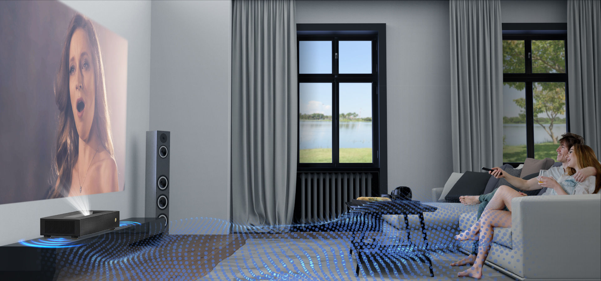 BenQ TV Projector high fidelity quality in a soundbar package