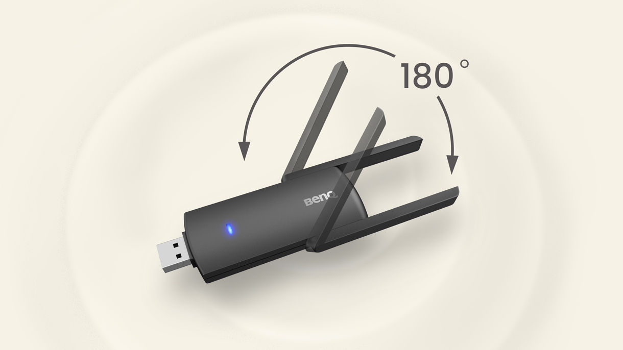 Die zwei 180-Grad-Antennen des InstaShare Wirelessly WiFi Dongle