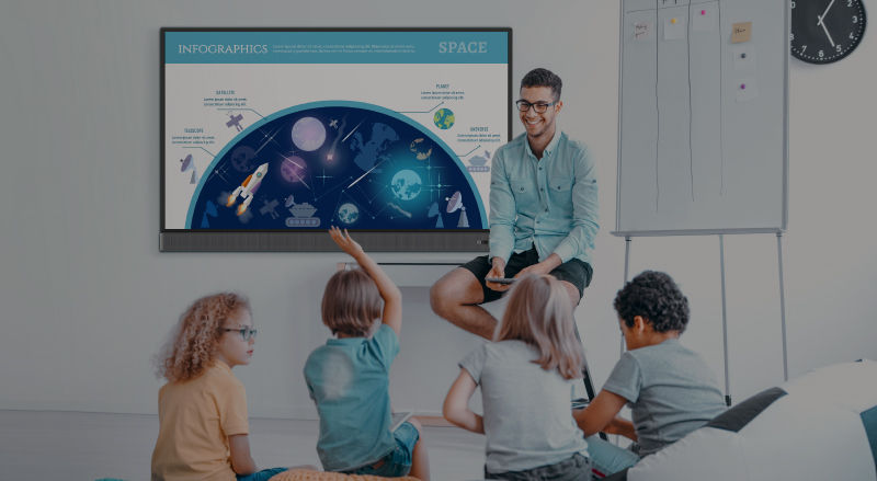 Teacher uses BenQ interactive display to teach and engage students in the classroom