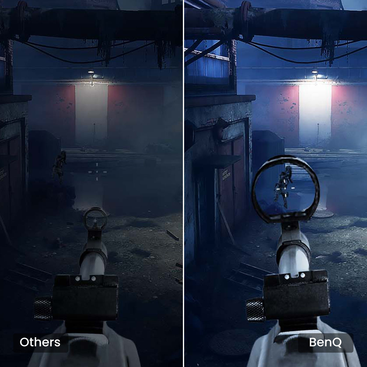 TH575i Spielmodus: Mehr Details im Schatten, Gegner früher erkennen.