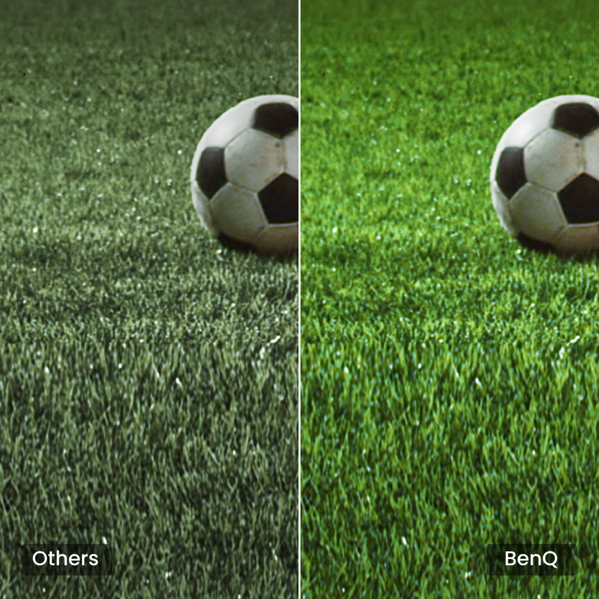 Vergleich: Sportmodus des BenQ TH575i vs. blasses Bild anderer Projektoren