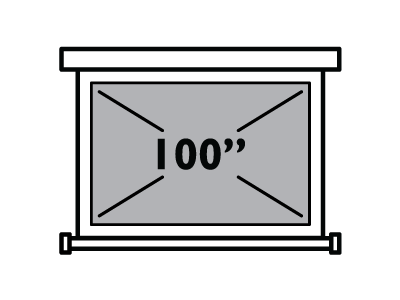 Rahmenlose 100-Zoll-Projektion