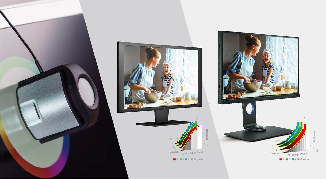 The hardware calibration for the professional monitor provides more accurate colors and retains the maximum number of color steps on the monitor to maintain color continuity and prevent contour to photographer.