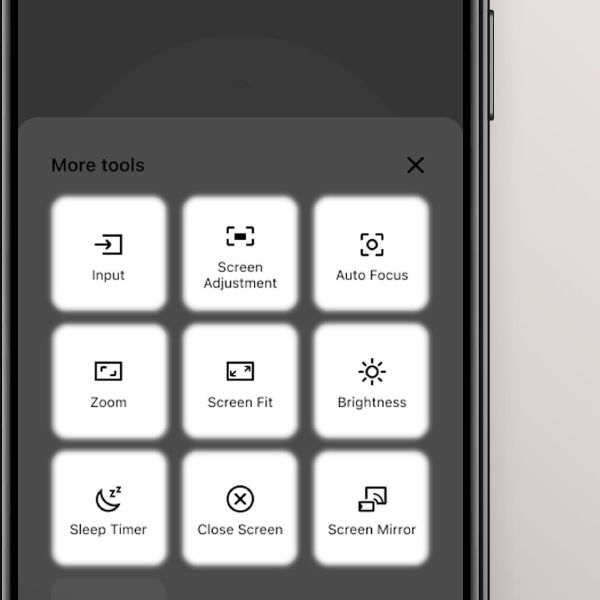 Control brightness, auto-keystone, and sleep timer with shortcuts on the BenQ TK705STi SmartRemote app