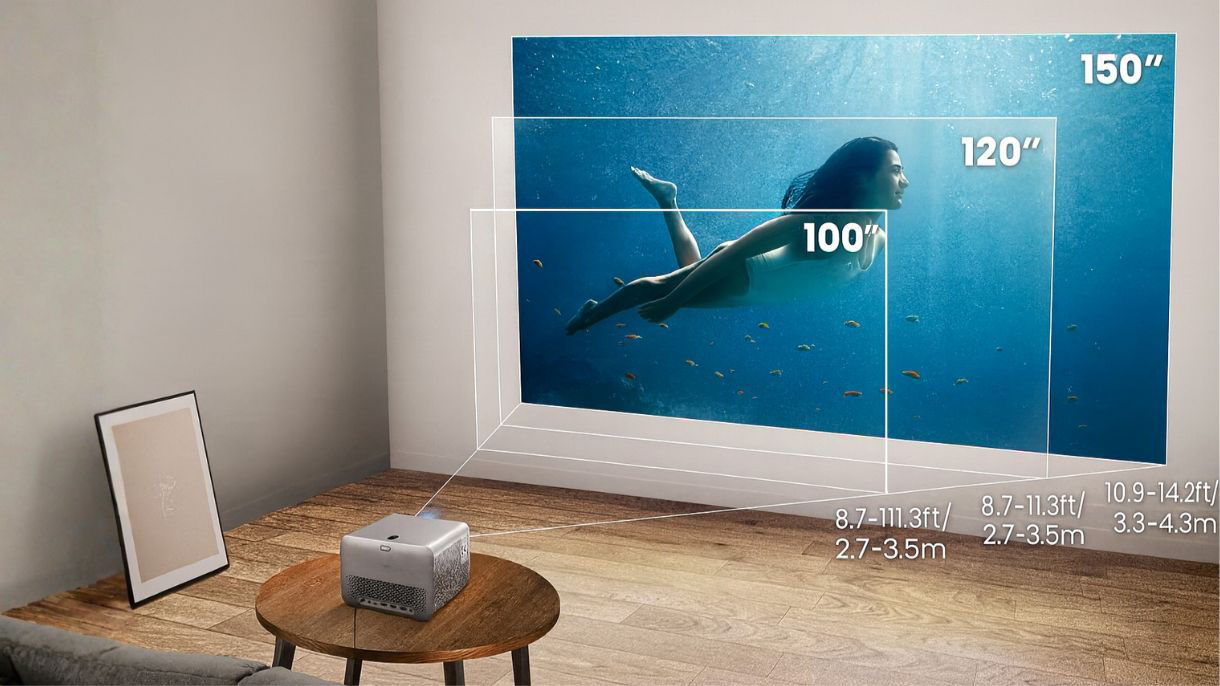 150-Zoll-Projektion mit BenQ TK705STi Heimkino Beamer