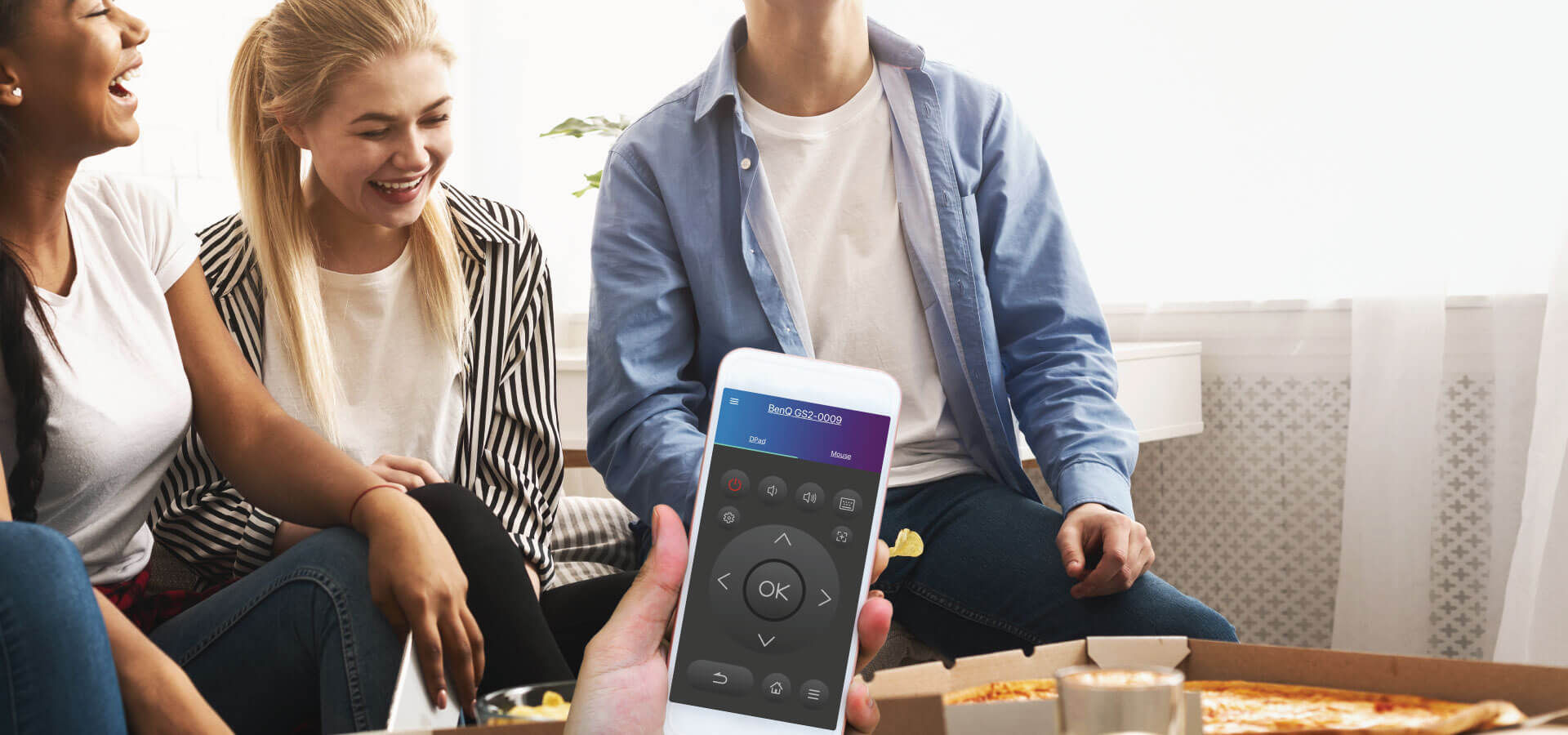 Intuitively navigate at fingertips via BenQ smart app control and BT RC with YouTube voice search