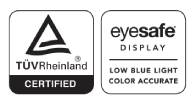 BenQ BL2790QT is door de wereldwijde veiligheidsinstantie TÜV Rheinland gecertificeerd als Flicker-Free, Low Blue Light en EyeSafe.