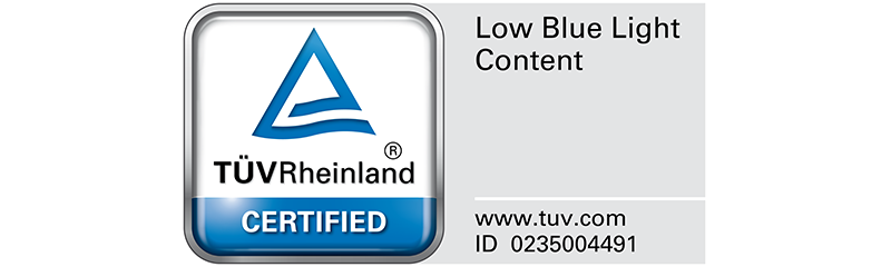 TÜV Rheinland certifies GW2780T’s ZeroFlicker, and Low Blue Light as truly friendly to the human eye.