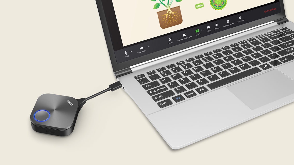 InstaShare Button verbindet sich mit MacBook