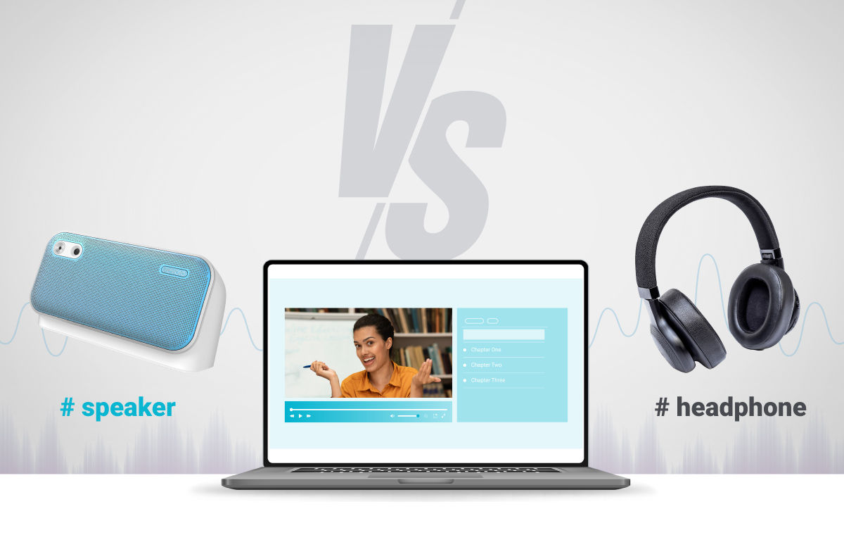 Laptop speaker and headphone same online time