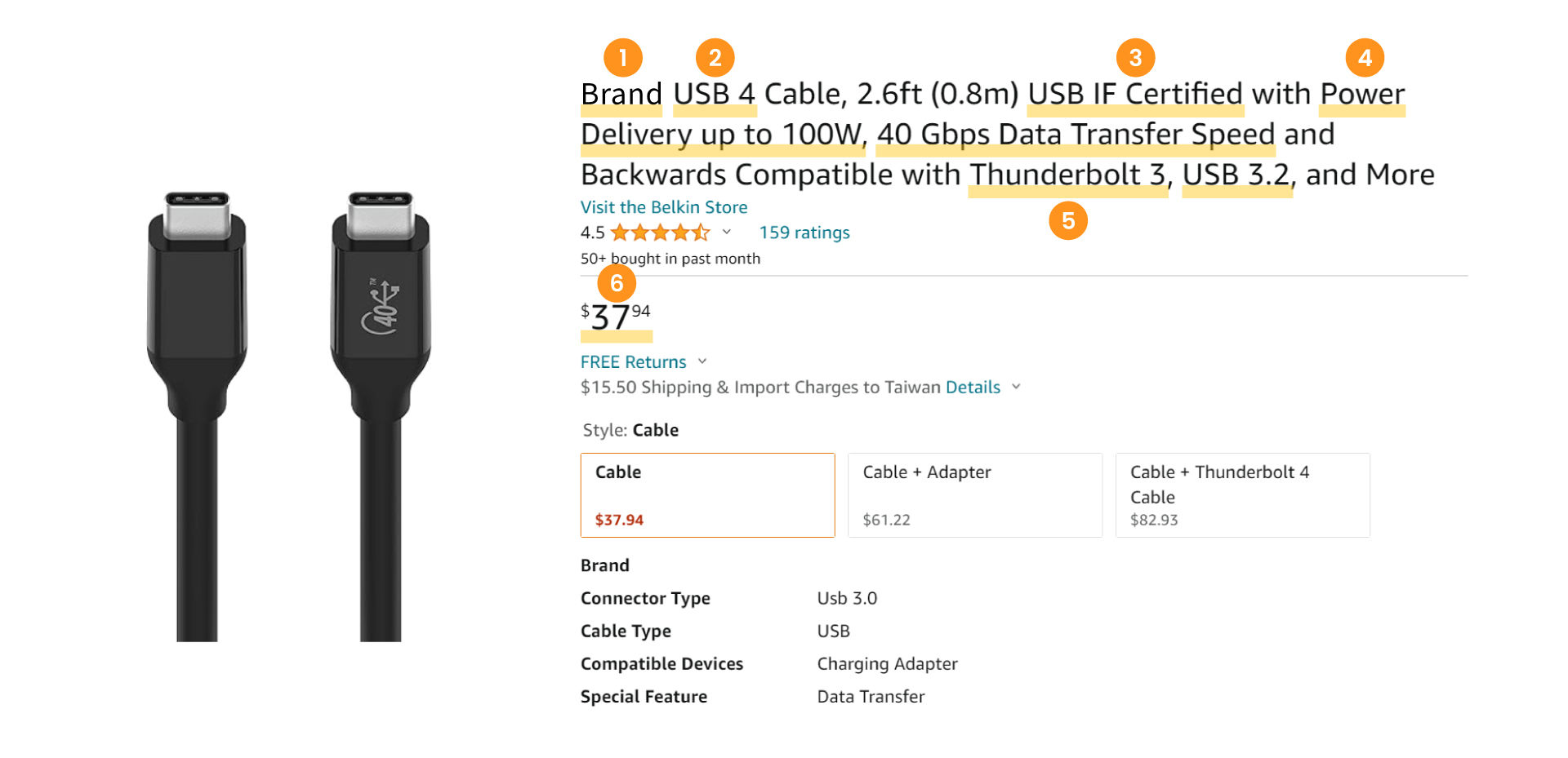 Bij het selecteren van USB-C kabels online, zijn dit de belangrijkste factoren om op te letten