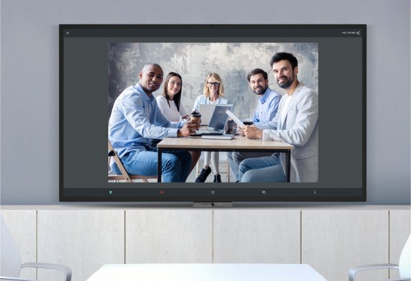 Video conferencing app on DuoBoard interactive display.