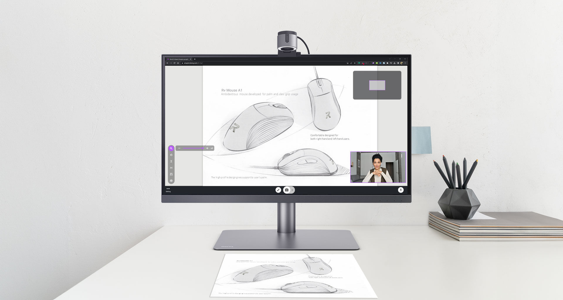 With ideaCam's multiple shooting modes and high-definition resolution, you can present your ideas clearly and professionally to colleagues and clients. Stay connected and productive with ease, as if you were physically present.