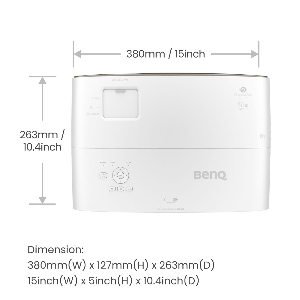BenQ HT3560 Projecteur de salon 4K HDR avec HDR-PRO, 95% DCI-P3