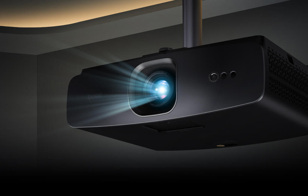 W2720i 4K Home theater projector set up in a bright living room
