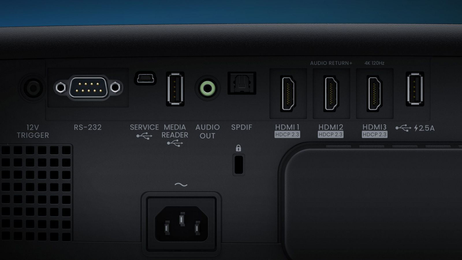 W4100i io port: Equipped with HDMI, USB, and more, W4100i connects effortlessly to gaming consoles, streaming devices, and home entertainment systems.