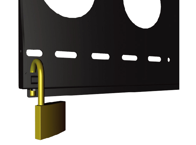固定式壁掛架適用BenQ 32~50型大型液晶防盜鎖