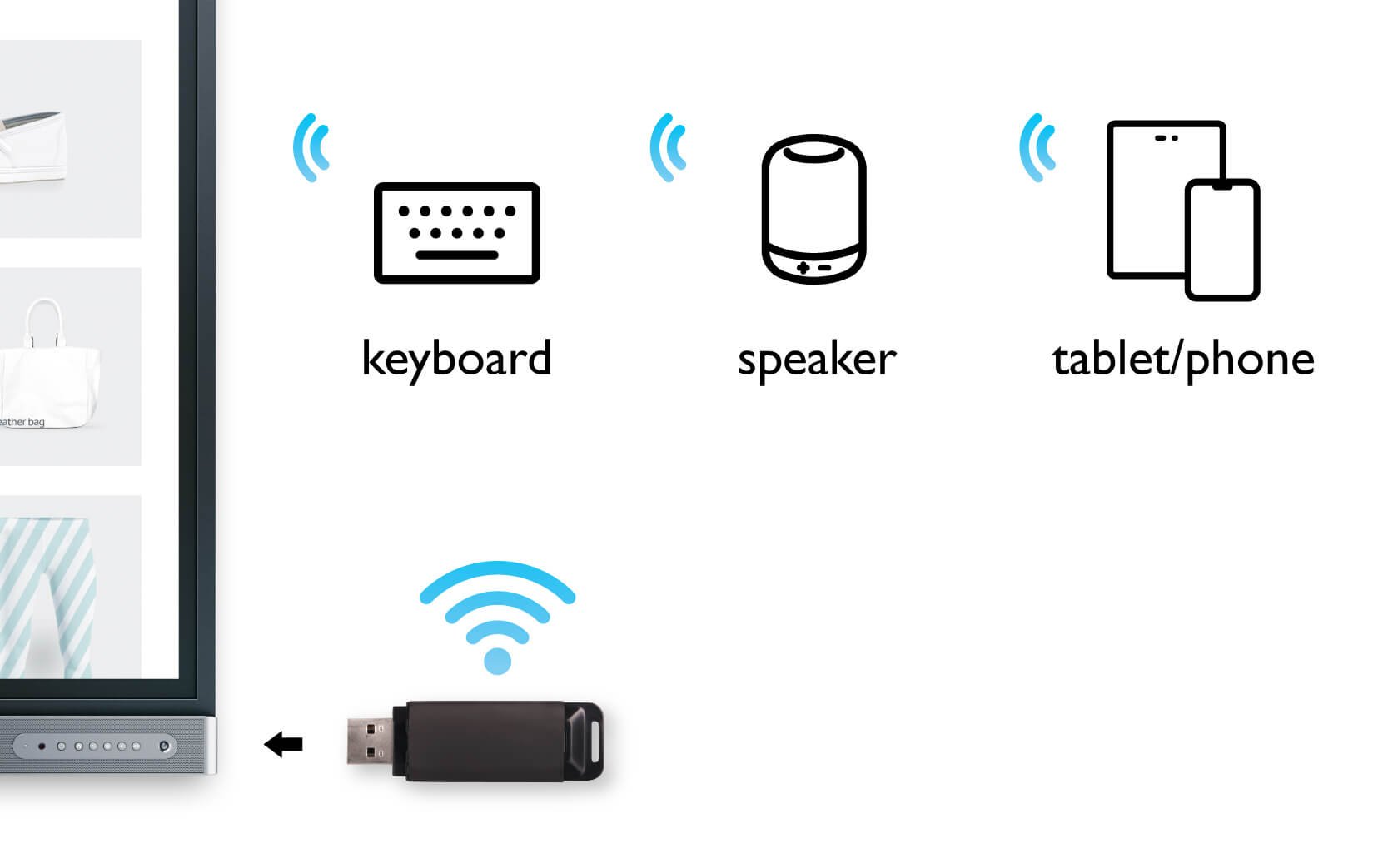 BenQ wifi dongle provides easy hotspot wifi sharing and bluetooth connection.